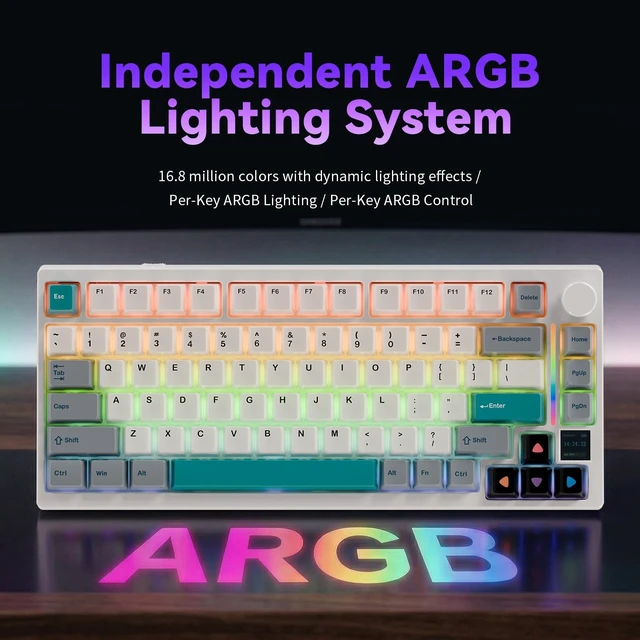 Alt view image 5 of 5 - Gamakay TK75 SOCD 75% Silent Wireless Mechanical Keyboard with TFT Screen