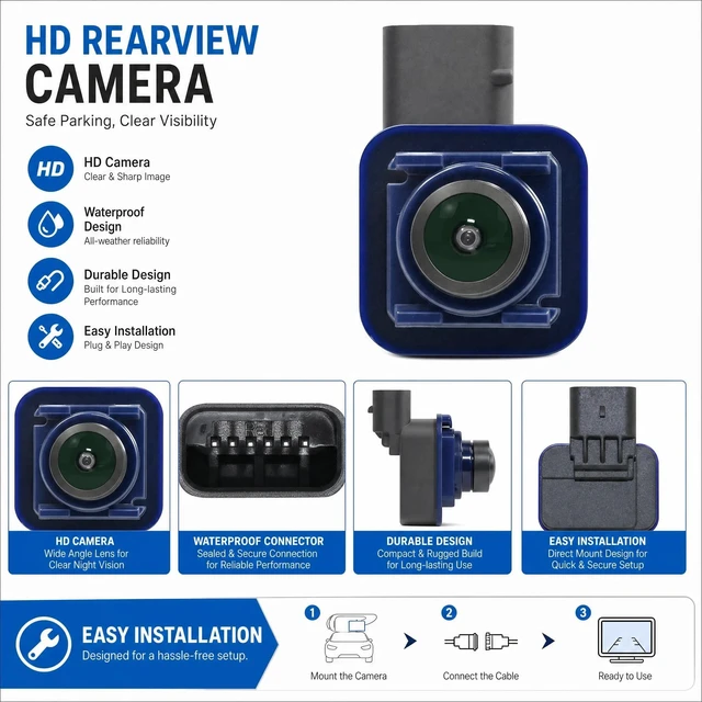 Alt view image 5 of 5 - No. JC3T-19G490-AD Rear View Backup Reverse Parking Camera/Rear View Camera