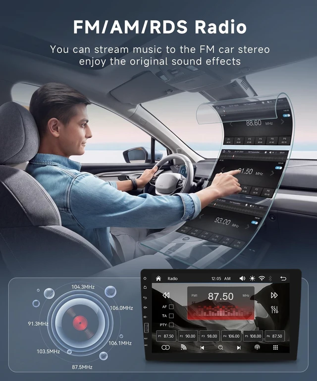 Alt view image 3 of 5 - Single Din Car Stereo with AM/FM/RDS Radio Backup Camera, Sellrich 9 inch IPS Touch Screen Single Din Radio Support Wireless Carplay Android Auto Bluetooth Mirror Link YouTube Online Video USB