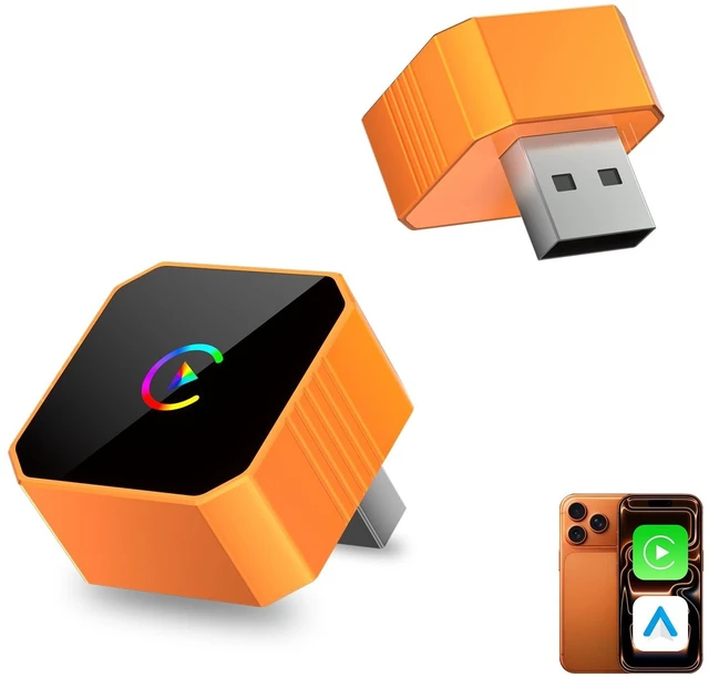 Main image of Wired to Wireless CarPlay Dongle for iPhone, Low Latency Auto Reconnect Plug & Play Wireless CarPlay Adapter for Factory Wired CarPlay Vehicles