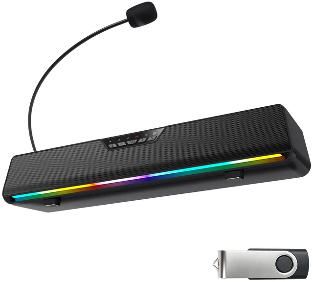 Main image of Bingxue Bluetooth 5.1 Sound Bar Speaker for Computer,USB Plug & Play RGB Sound Bar Speaker Gaming Speakersr Desktop Speaker,PC Speaker,Laptop Speaker,Tablet Speaker