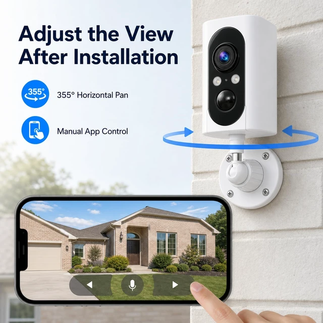 Alt view image 2 of 5 - Geekee 355 Pan Rotate Cameras 2 Pack, Security Cameras Wireless Outdoor