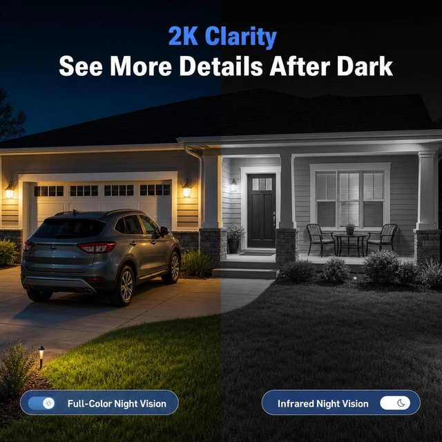 Alt view image 4 of 5 - Geekee 355 Pan Rotate Cameras 2 Pack, Security Cameras Wireless Outdoor