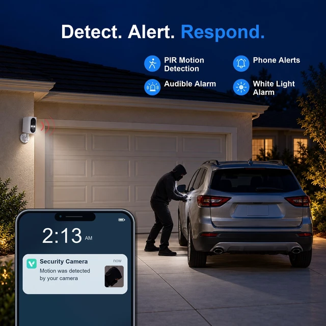 Alt view image 5 of 5 - Geekee 355 Pan Rotate Cameras 2 Pack, Security Cameras Wireless Outdoor