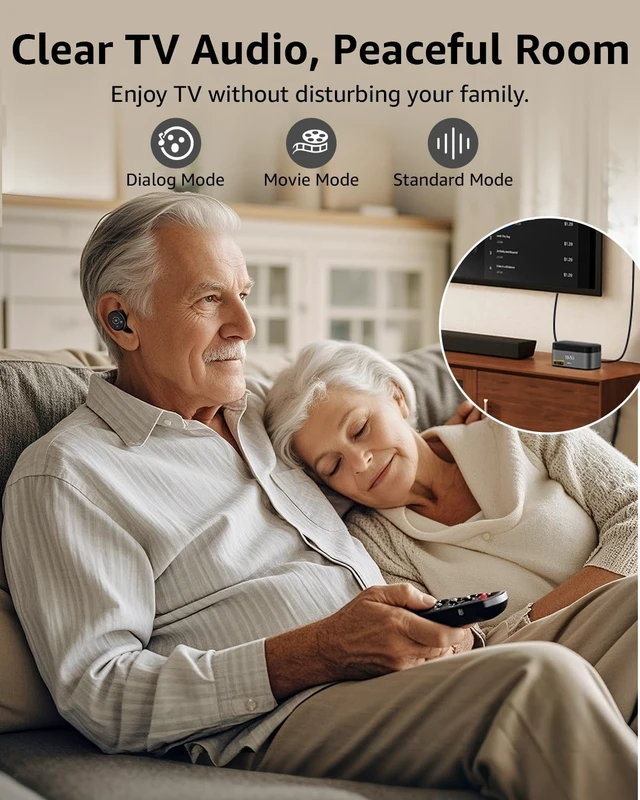 Alt view image 5 of 5 - 1Mii ClearLinkTV E3Pro Wireless Earbuds for TV Watching for Seniors