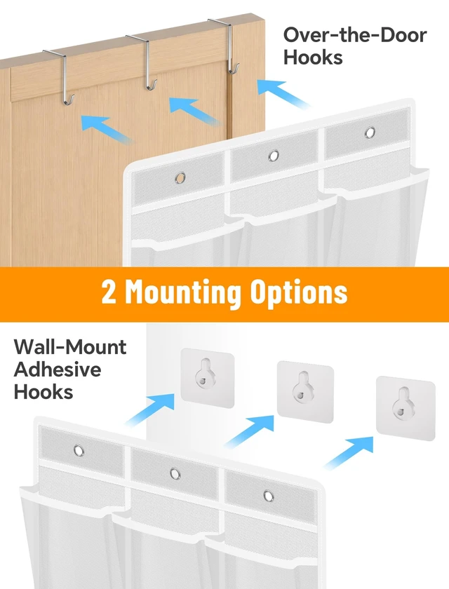 Alt view image 5 of 5 - NiHome 36-Pocket Headphone Storage Organizer for Classroom, 2-Pack Holder