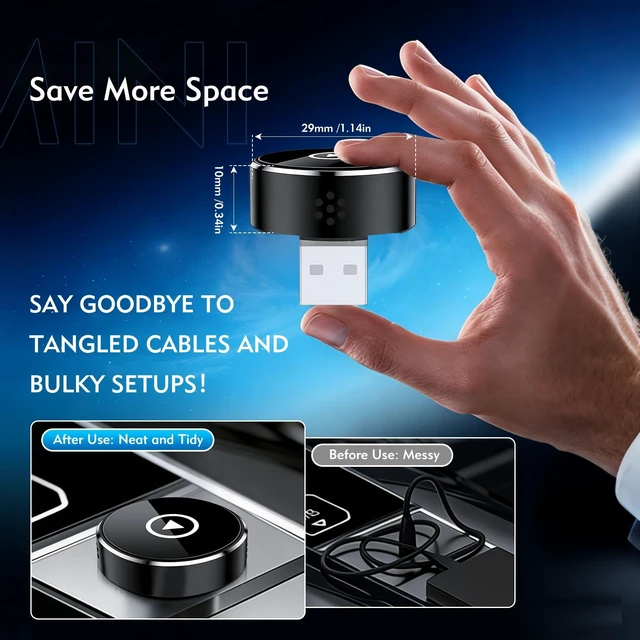 Alt view image 2 of 5 - Zokvic 2026 Wireless CarPlay Adapter, Upgraded Wired to Wireless, Supports CarPlay & Android Auto, Plug and Play, Fast Auto Reconnect, Stable Contrl, Zero Lag, Heat Dissipation, Noiseles