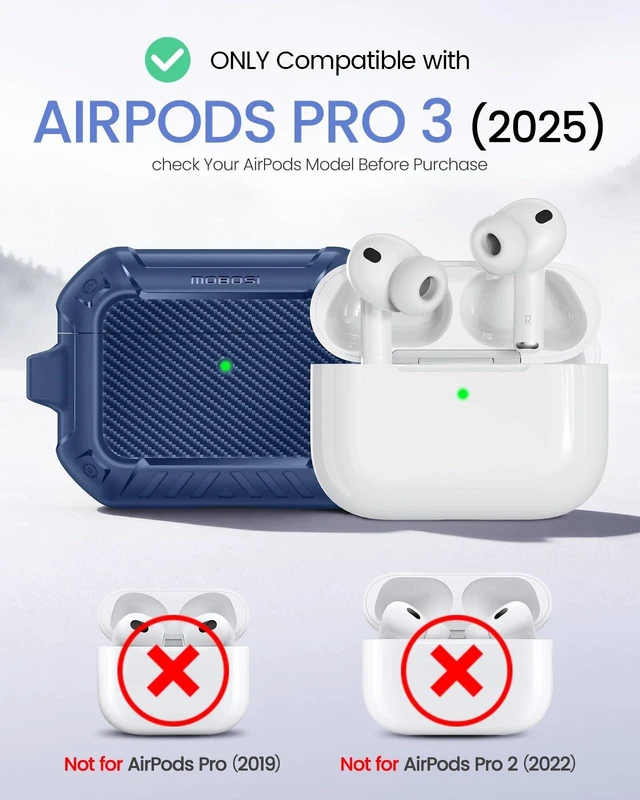 Alt view image 2 of 5 - MOBOSI for AirPods Pro 3 Case, Secure Lock, Blue