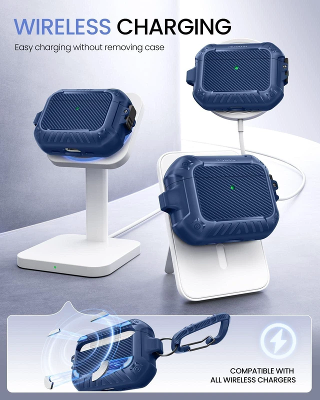 Alt view image 4 of 5 - MOBOSI for AirPods Pro 3 Case, Secure Lock, Blue