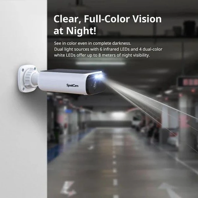 Alt view image 4 of 5 - SpotCam True Wireless Indoor/Outdoor Spotlight Solar Ai Smart Camera