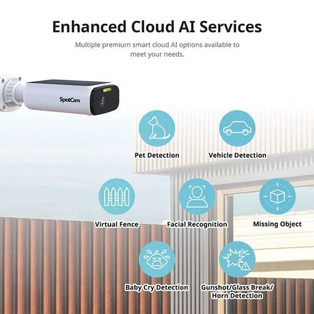 Alt view image 5 of 5 - SpotCam True Wireless Indoor/Outdoor Spotlight Solar Ai Smart Camera