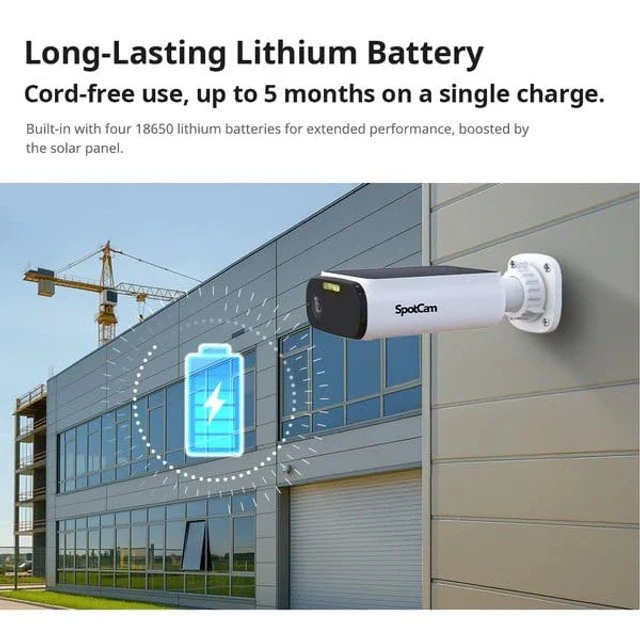 Alt view image 3 of 5 - SpotCam True Wireless Indoor/Outdoor Spotlight Solar Ai Smart Camera
