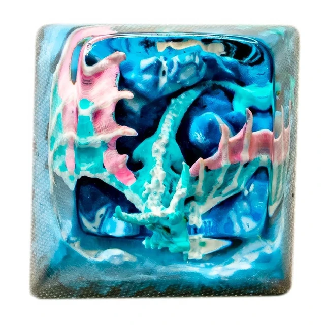 Alt view image 4 of 5 - Artisan Keycap for DIY Replacenment, Handmade Resin Keycap, Dragon Custom Keycaps for Switch Gaming, Cherry MX Mechanical Keyboards