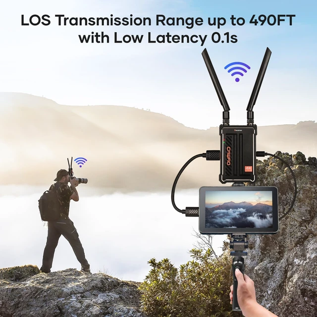 Alt view image 2 of 5 - Wireless HDMI Transmitter and Receiver 4K,Wireless Video 4K30HZ 150m/490ft Range,Plug & Play,Low Latency,2.4G/5G, 1 Transmitter to 4 Receivers, HDMI Extender for TV, Projector, Monitor