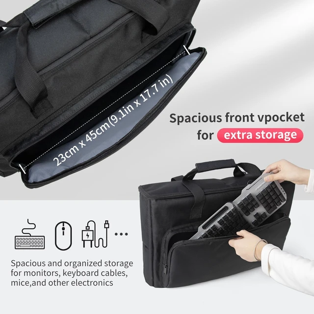 Alt view image 5 of 5 - 24 Inch Monitor Carrying Case, Thick Padding Protective Carrying Case for 24" LCD Gaming Monitor, Water Resistant Monitor Protector Sleeve for 24 Inch Desktop Monitor(24)