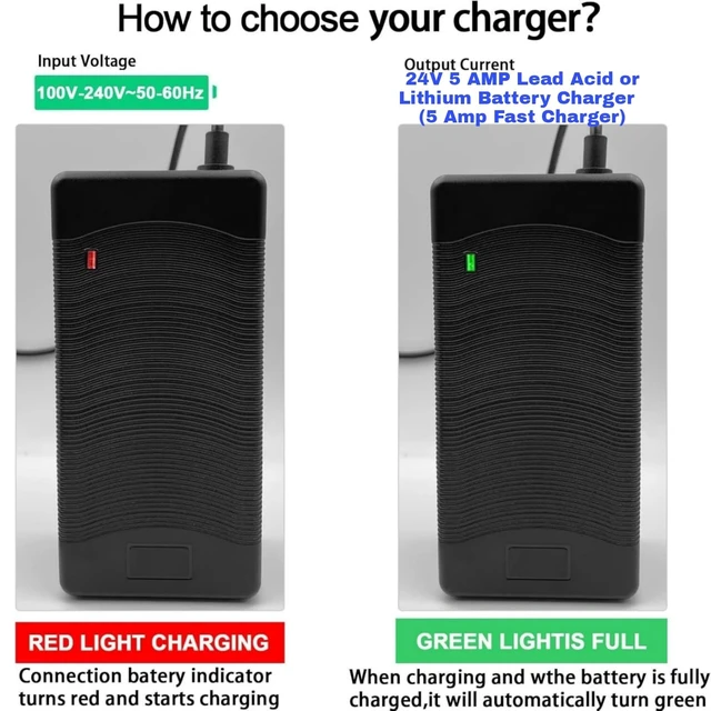 Alt view image 5 of 5 - 24V (29V) 5A 3-Pin Fast Battery Charger for Wheelchair Lakematic, Pride Mobility, Jazzy Power Chair, for Drive Medical, Golden Technologies, Rascal, Shoprider, Heartway, Bladez, Quantum Power Cord