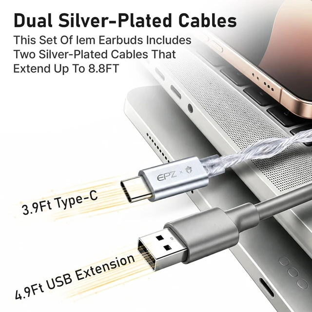 Alt view image 4 of 5 - EPZ G20 PRO IEM Gaming Earbuds Type-C in-Ear Monitor with EQ Adjustment
