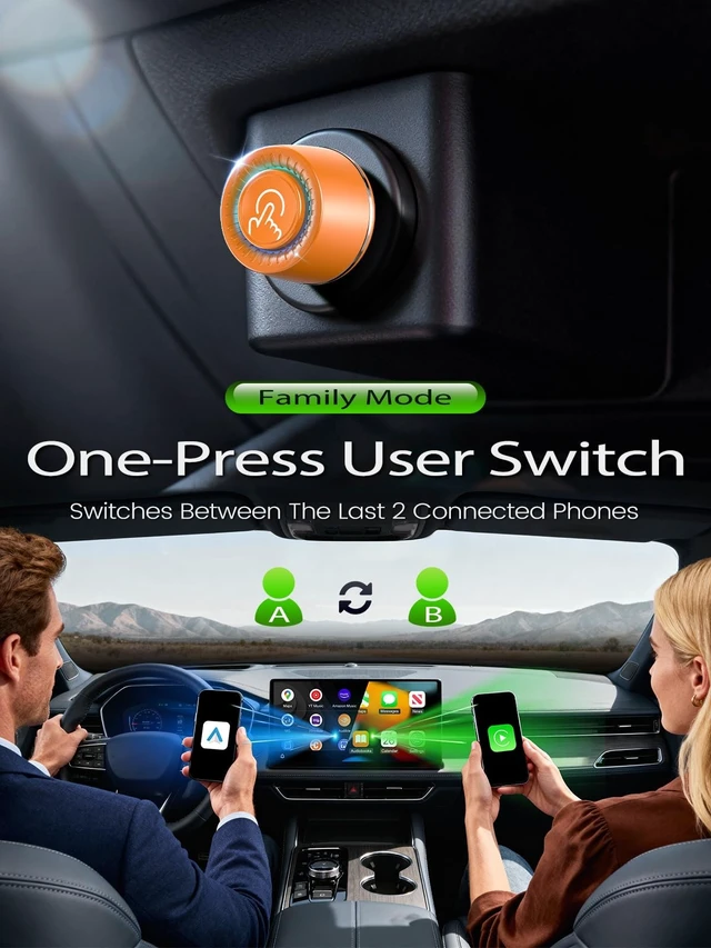 Alt view image 2 of 5 - Wireless CarPlay Adapter for iPhone & Android Auto - Wired to Wireless