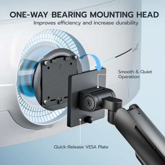 Alt view image 4 of 5 - ARES WING Dual Monitor Mount for 17-49 Inch Screen, Black
