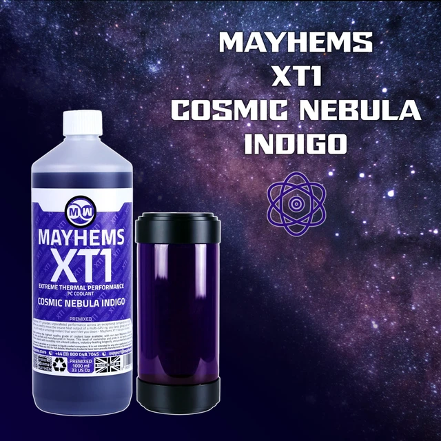 Alt view image 4 of 5 - Mayhems - XT1 Premixed PC Coolant - Computer Water Cooling Fluid - Liquid Cooling, Thermal Performance Series, 1 Litre, Cosmic Nebula Indigo