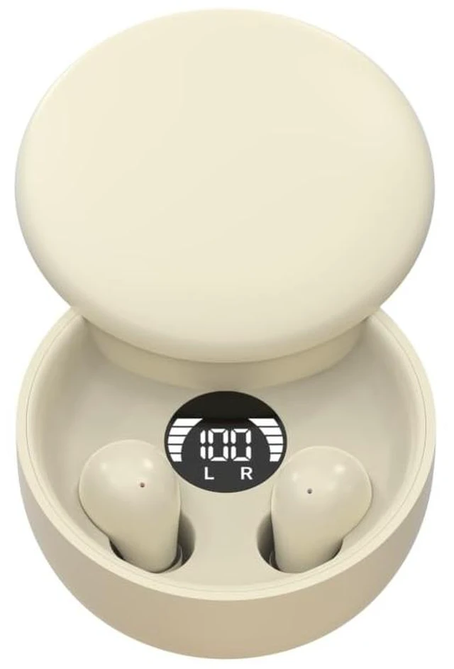 Main image of Lunvaxo Mini Invisible Headphones Bluetooth 5.4,Hidden Earbuds with LED Display for Small Ears, Comfortable Mini Earbuds for Sleep Friendly Side Sleeping Earphones, for Work (Khaki)