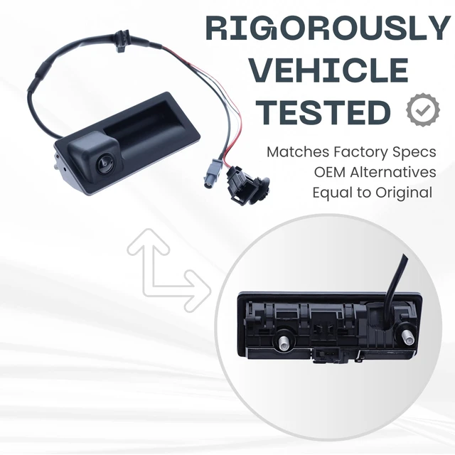 Alt view image 3 of 5 - Backup Camera Replaces for 2016 2017 2018 Volkswagen Tiguan/Tiguan Limited Liftgate Switch w/o Navigation OE Part # 5N0827566AQ, 5N0827566AP (5N08-27566A-Q, 5N08-27566A-P)
