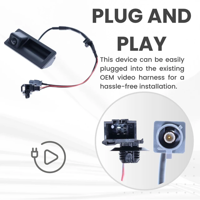 Alt view image 4 of 5 - Backup Camera Replaces for 2016 2017 2018 Volkswagen Tiguan/Tiguan Limited Liftgate Switch w/o Navigation OE Part # 5N0827566AQ, 5N0827566AP (5N08-27566A-Q, 5N08-27566A-P)