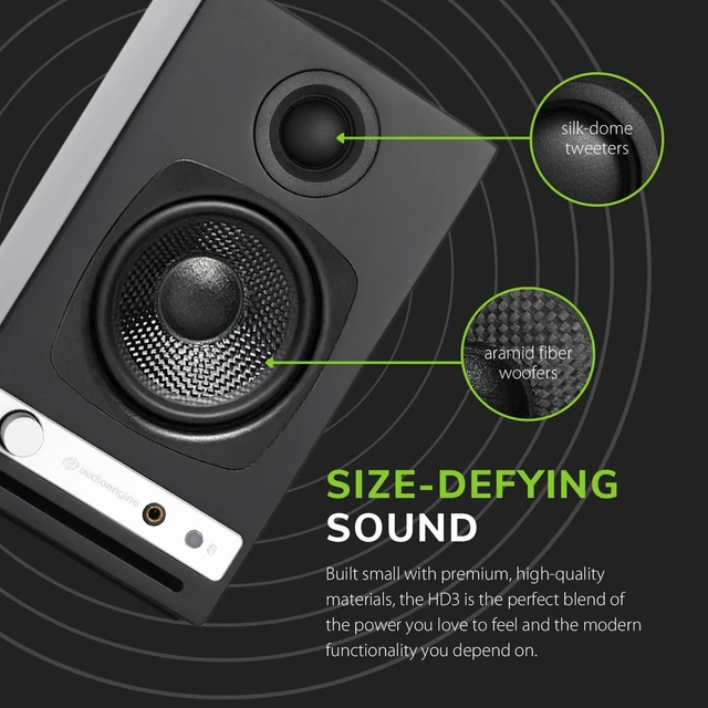 Alt view image 4 of 5 - Audioengine A2 HD (HD3) Wireless Computer Speakers Bluetooth Desktop