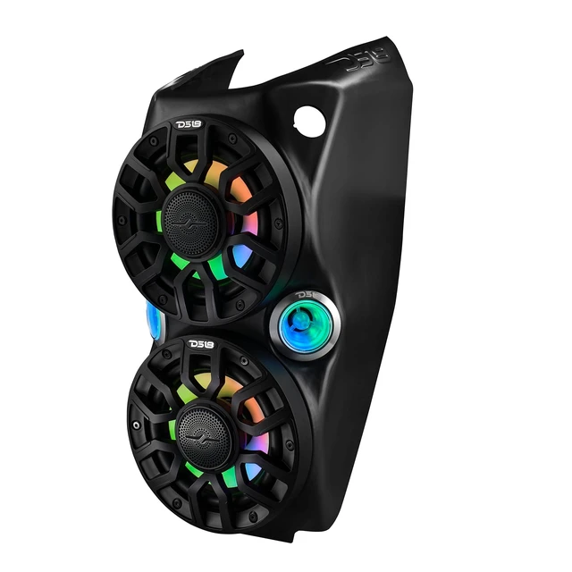 Alt view image 3 of 5 - DS18 SLG-WFCC66LD Polaris Slingshot Waterfall Center Console Speaker Pod Loaded, 2X 6.5 Water-Resistant Coaxial Speakers with 2X 2.3 Super Bullet Tweeters, Integrated Digital Chasing RGB LEDs