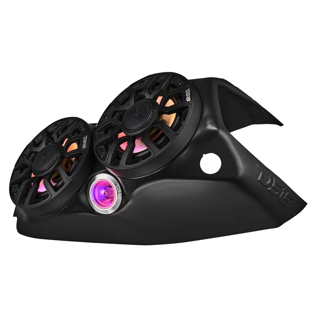 Alt view image 5 of 5 - DS18 SLG-WFCC66LD Polaris Slingshot Waterfall Center Console Speaker Pod Loaded, 2X 6.5 Water-Resistant Coaxial Speakers with 2X 2.3 Super Bullet Tweeters, Integrated Digital Chasing RGB LEDs