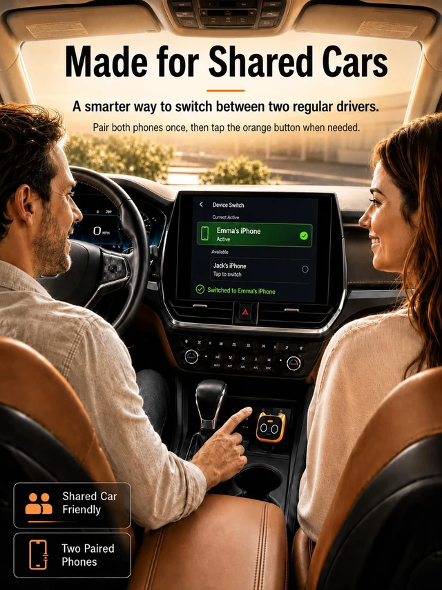 Alt view image 3 of 5 - UFOself Wireless CarPlay & Android Auto Adapter, 2-in-1 Wired to Wireless