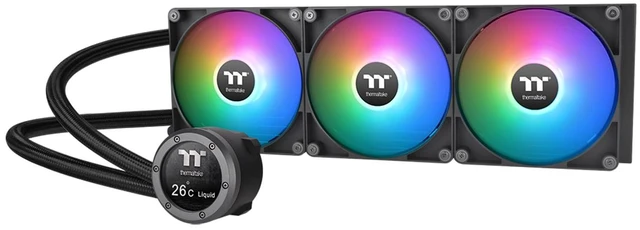 Main image of Thermaltake TH420 V2 Ultra ARGB Sync/AlO Liquid Cooler/ARGB Fan 140 * 3/PWM 500~1800rpm/Water Block 2.1" LCD/Black, CL-W386-PL14SW-A