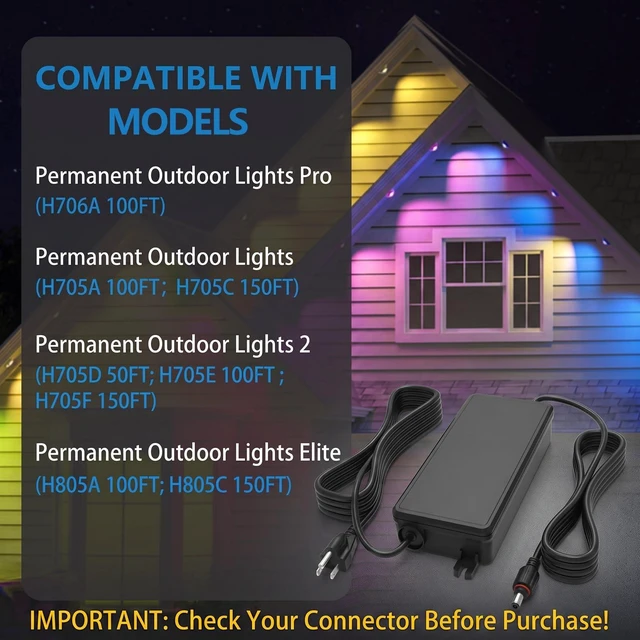 Alt view image 2 of 5 - 36V 2A Waterproof Power Supply for Govee Permanent Outdoor Lights 2 H705DEF