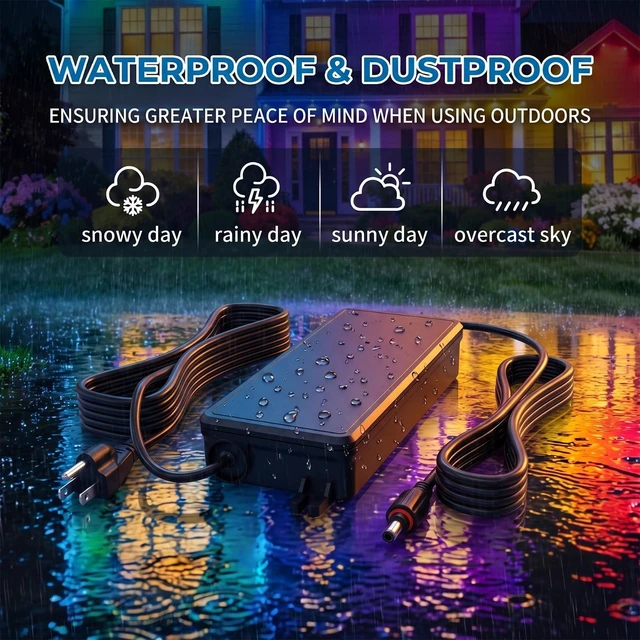 Alt view image 3 of 5 - 36V 2A Waterproof Power Supply for Govee Permanent Outdoor Lights 2 H705DEF
