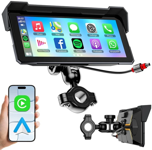 Main image of 8.1 Inch Portable CarPlay Screen for Motorcycle with Wireless CarPlay