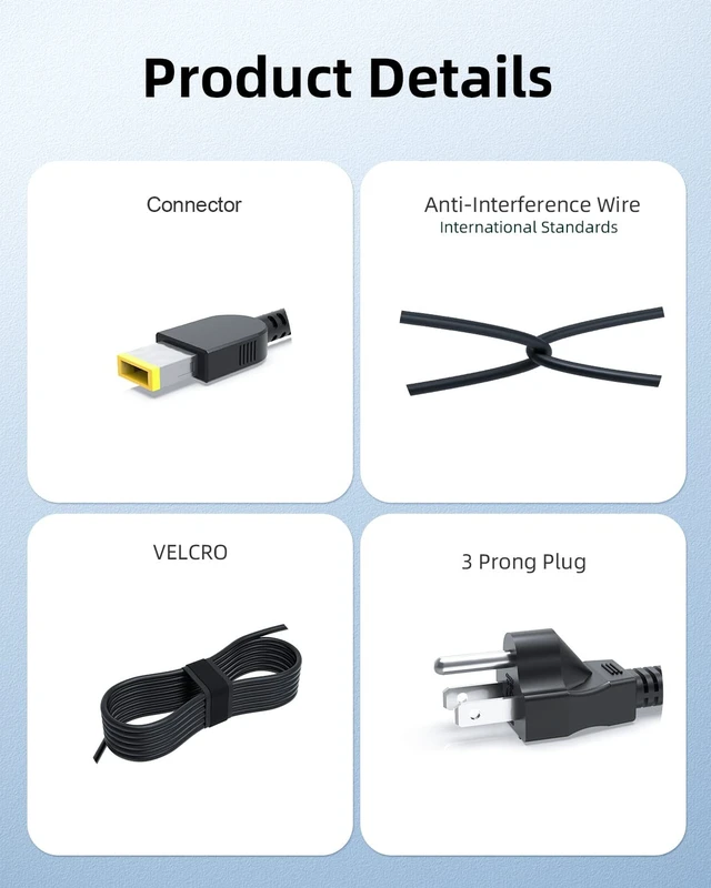 Alt view image 5 of 5 - Nicpower 230W Slim Tip Charger Fit for Lenovo ThinkPad Workstation Dock