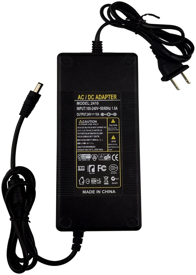 Main image of 24V AC/DC Adapter, AC 100-240V to DC 24V 10A Power Supply Adapter Converter