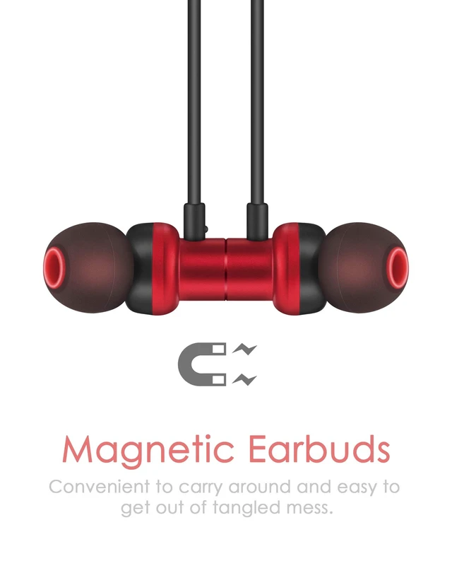 Alt view image 5 of 5 - PALOVUE Lightning Earphones Magnetic EarflowPlus Metallic Red