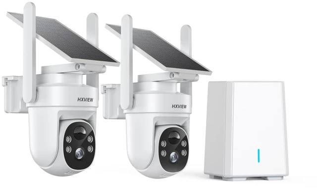 Main image of HXVIEW 4K Solar Security Cameras Wireless Outdoor, 2-Cam Kit, BU-K802