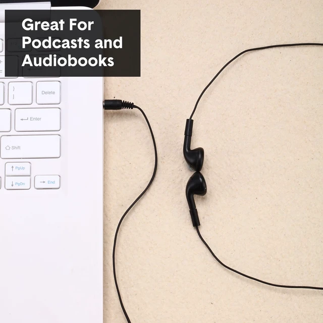 Alt view image 3 of 5 - Konohan 300 Packs Earbuds Bulk Earphones 3.5 mm Headphones Wired Ear,Black