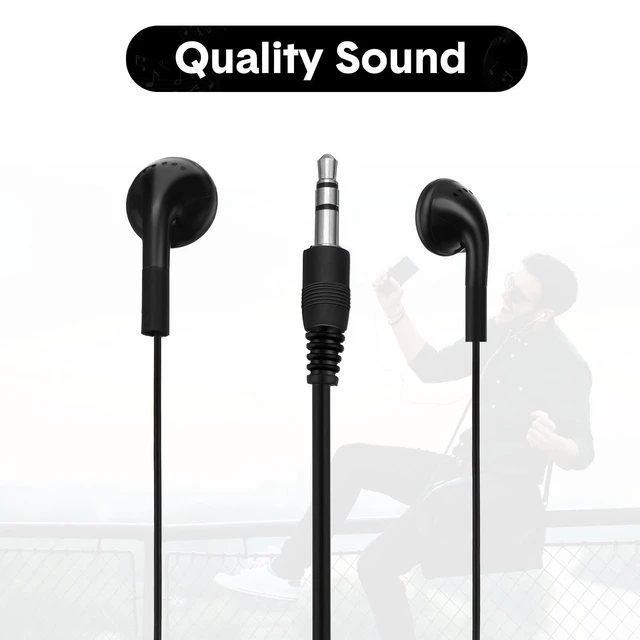 Alt view image 2 of 5 - Konohan 300 Packs Earbuds Bulk Earphones 3.5 mm Headphones Wired Ear,Black