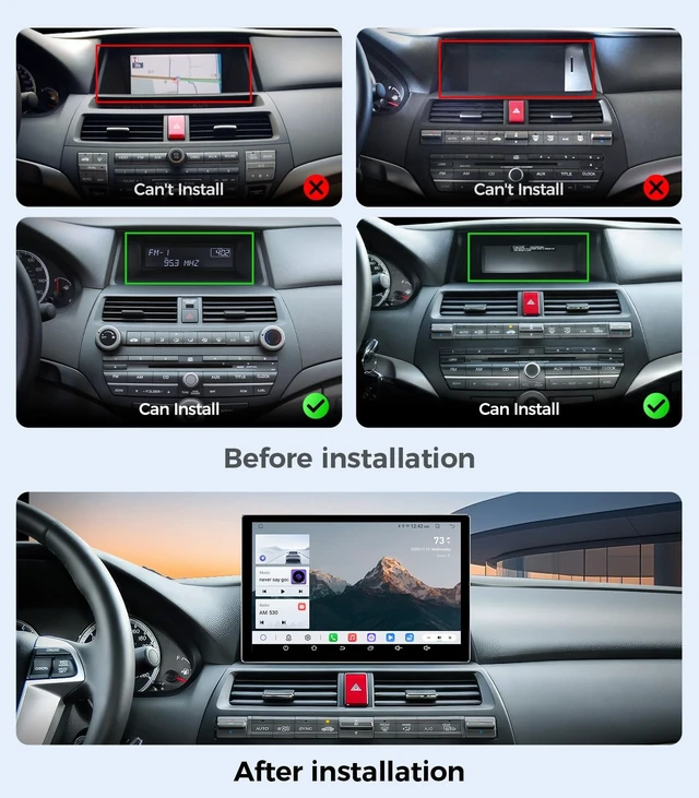 Alt view image 2 of 5 - 11.5" Car Radio for Honda Accord Stereo 2008-2013