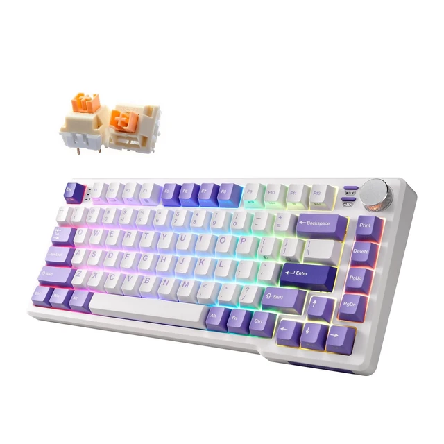 Main image of iRocks K103R RGB 75% Mechanical Keyboard w/Knob, Silent Bubble Switch