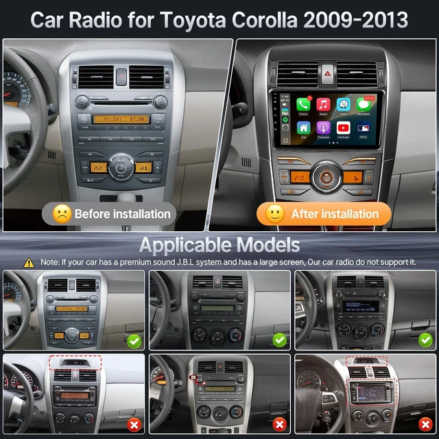 Alt view image 2 of 5 - Leadfan Double Din Linux Car Stereo for Toyota Corolla 2009-2013(No J.B.L)