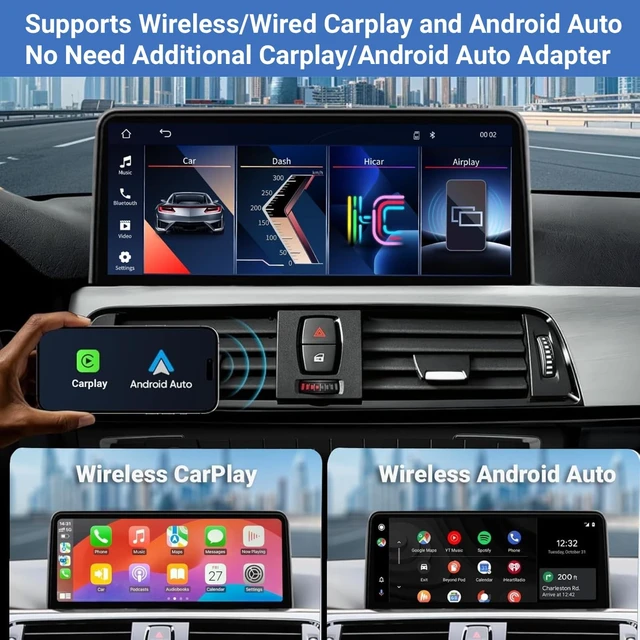 Alt view image 2 of 5 - 12.3" Ultra-Thin Touchscreen with Apple CarPlay for BMW 3 Series E90/E91 2009-2012 with CIC System, Car Stereo Multimedia Radio Receiver, Support Wireless Carplay Android Auto Bluetooth Mirro