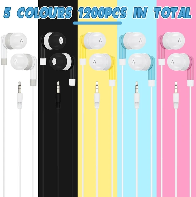 Alt view image 2 of 5 - Kigeli 1200 Packs Wired Earbuds Bulk, Colorful