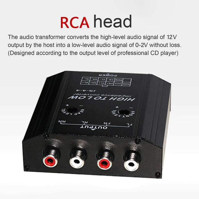 Alt view image 3 of 5 - Audio Converter, 4 Channel High Low Level Frequency Filter Impedance Converter Line Input Output for Car Stereo Systems Power Amplifier Installation Vehicle Owners Auto Enthusiasts Upgrades