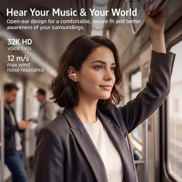 Alt view image 3 of 5 - NANK Open Ear, Clip On Earbuds Clip Super2, Bluetooth 6.0, 30H Playtime