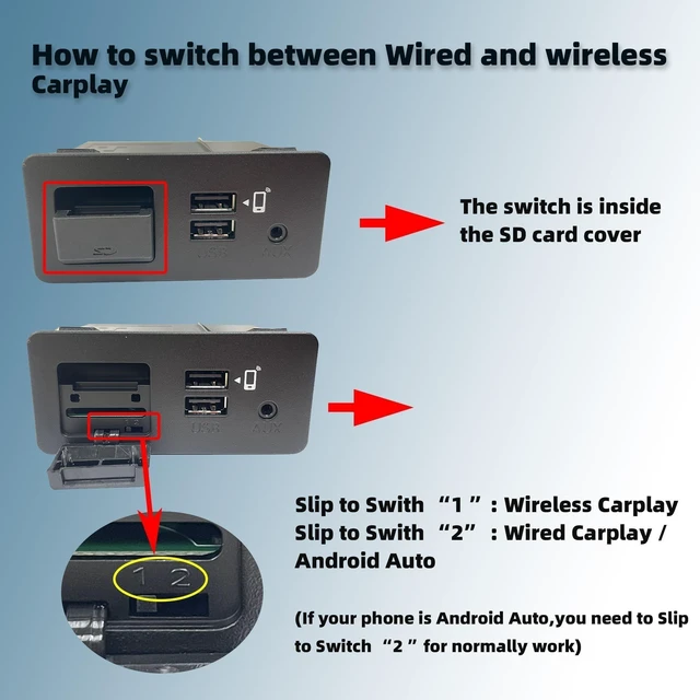 Alt view image 2 of 5 - Dasbecan Type-C Wireless Apple Carplay and Android Auto Retrofit Kit