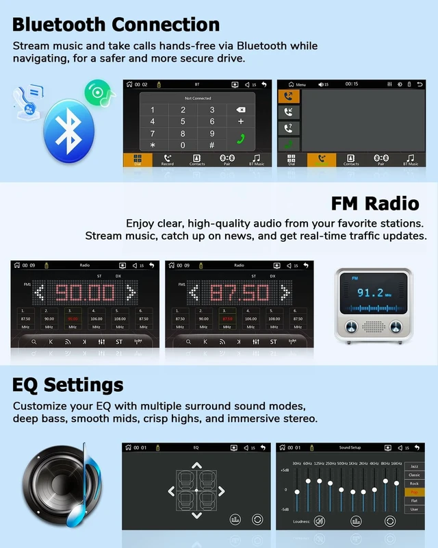 Alt view image 4 of 5 - Car Stereo for Mazda 2 2007-2014, 9" Touch Screen Radio